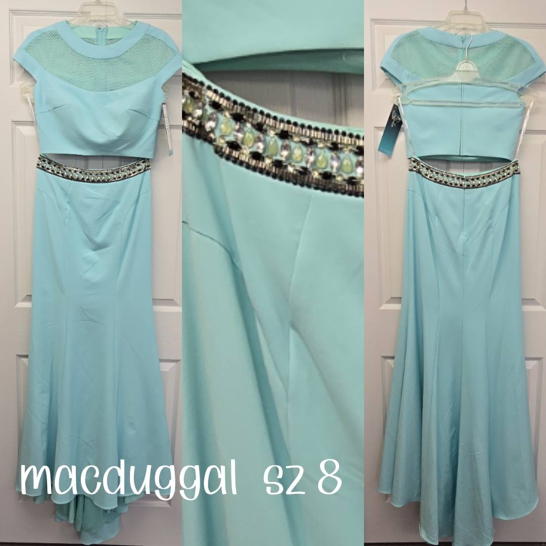 Light Blue Dresses Evening Gown Size Adult 8 (M) Mac Duggal sz 8 Evening Gown (New with tags condition) by mac-duggal