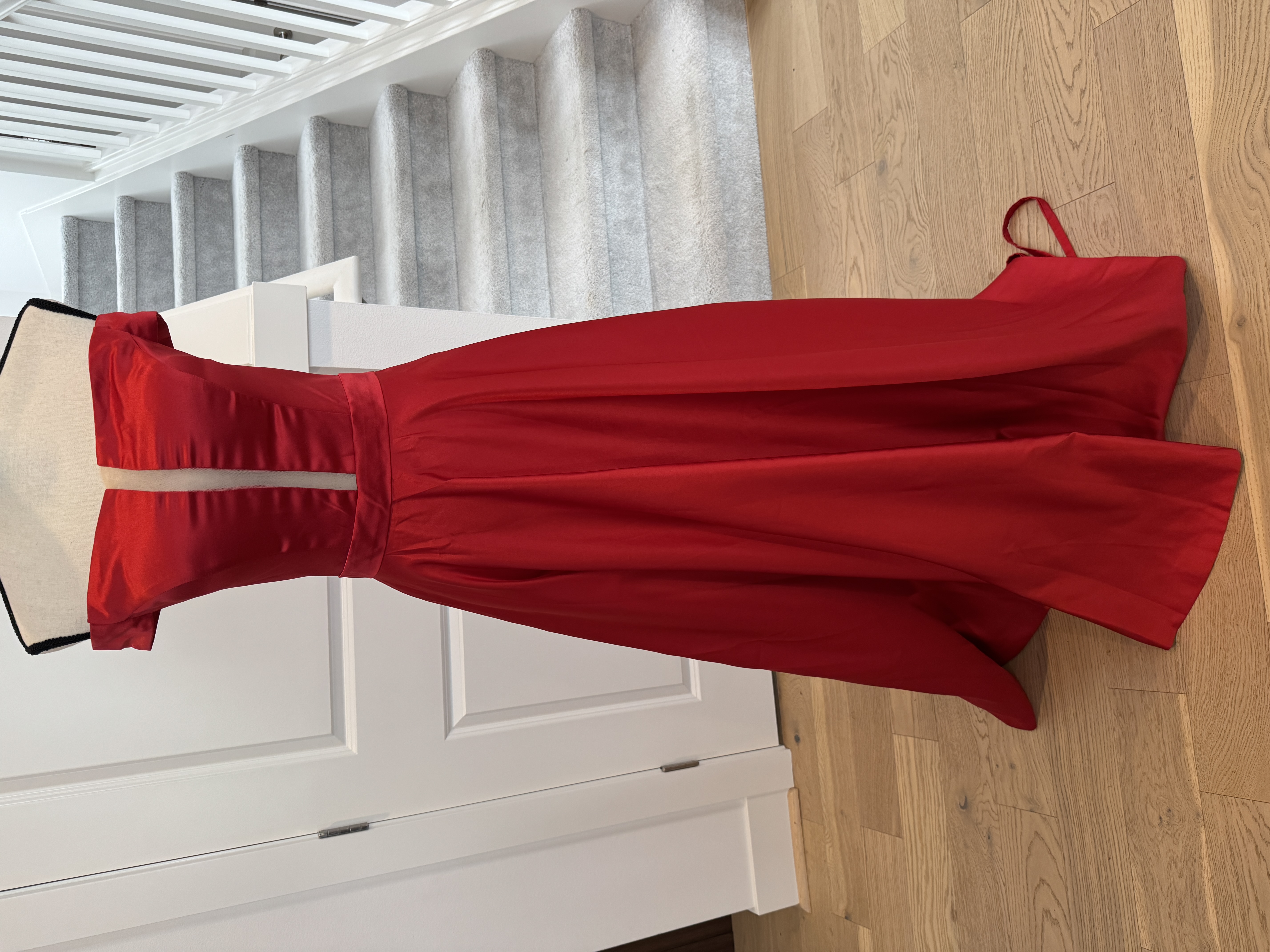 Red Dresses Evening Gown Size 2-8 Custom Modern Red Evening Gown with Pockets! (Worn Once condition) - Image 1 of 4