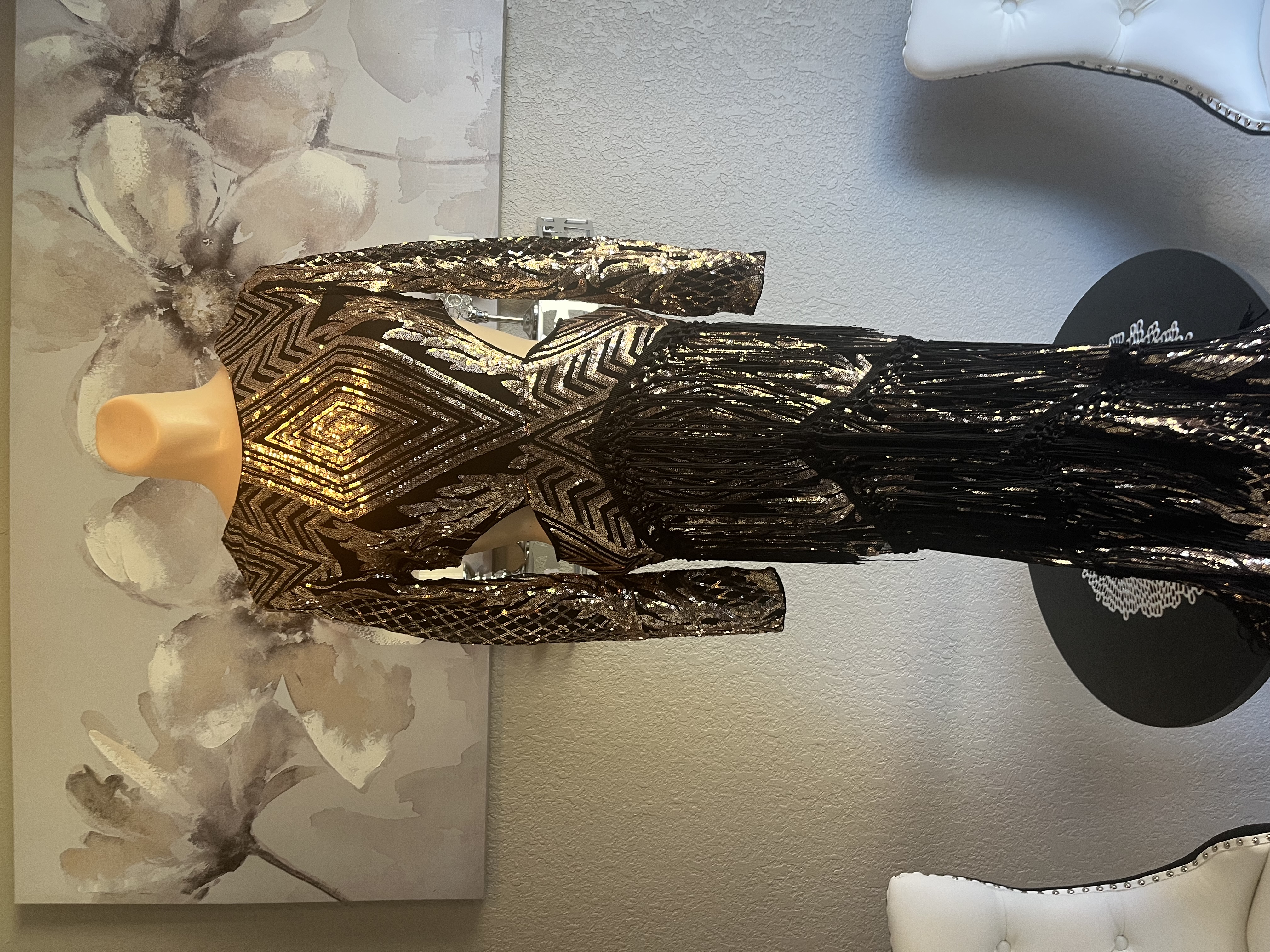 Black Dresses Evening Gown Size Adult 4 (XS) Stunning Sequined Evening Gown (New condition) by faeristy