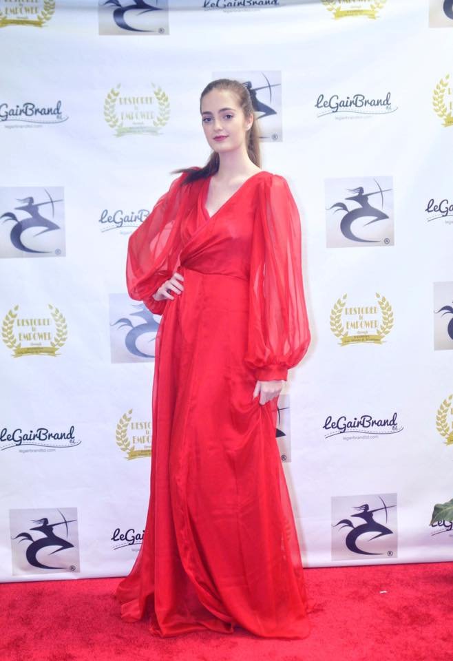 Red Dresses Evening Gown Size Adult 4 (XS) Radiant Red Elegance – Long Sleeve Chiffon Maxi Dress (Used lightly condition) by legair-brand