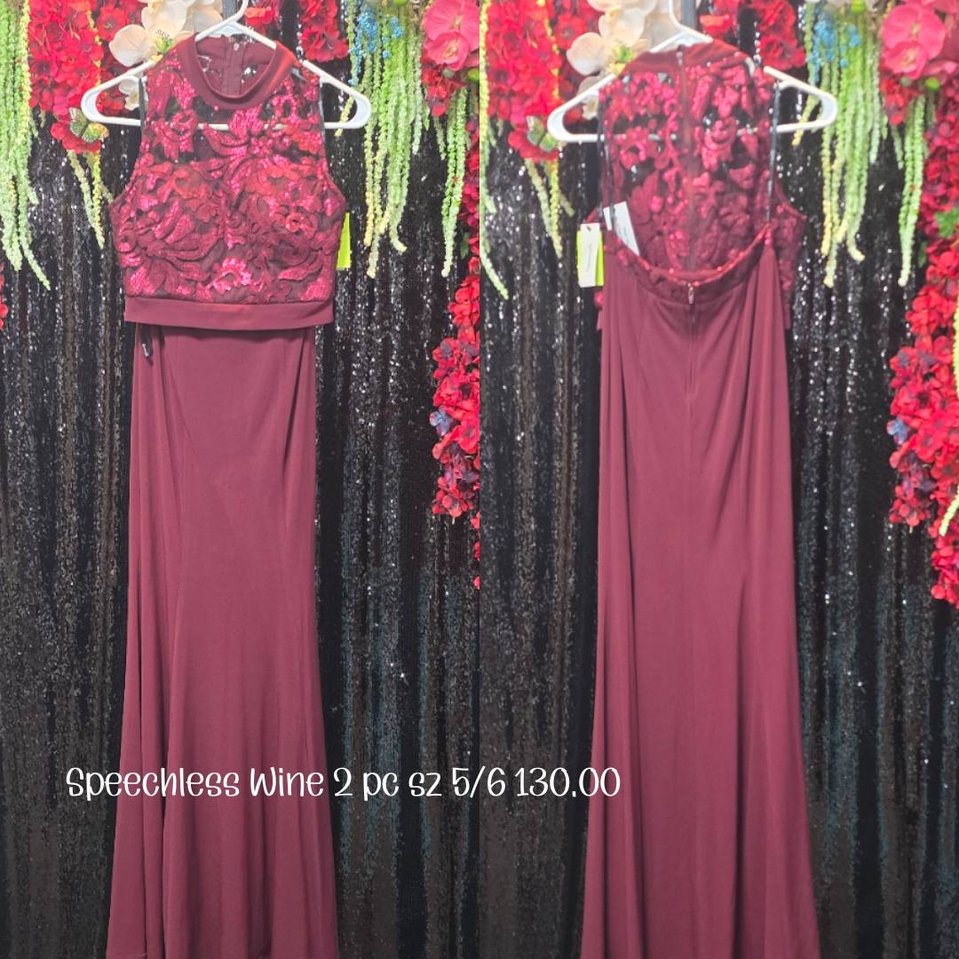 Burgundy Dresses Other Dresses Size Adult 6 (S) Speechless Wine 2-Piece Dress (New with tags condition) by speechless
