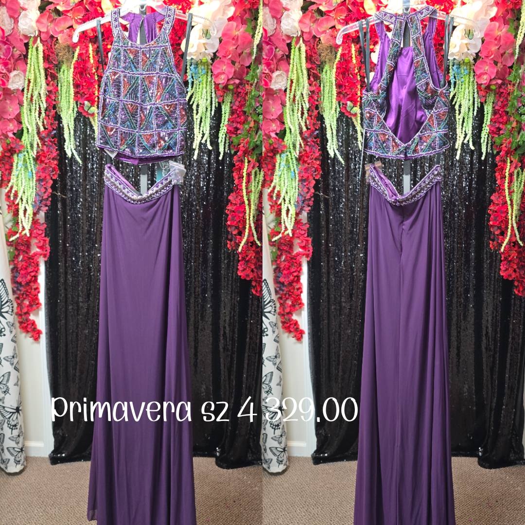 Purple Dresses Evening Gown Size Adult 4 (XS) Embellished 2 piece Purple Evening Gown (New with tags condition) by primavera