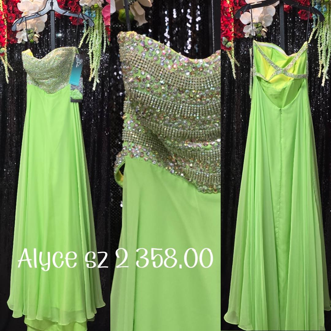 Green Dresses Evening Gown Size Adult 2 (XS) Alyce Lime Green Evening Gown (New with tags condition) by alyce-paris