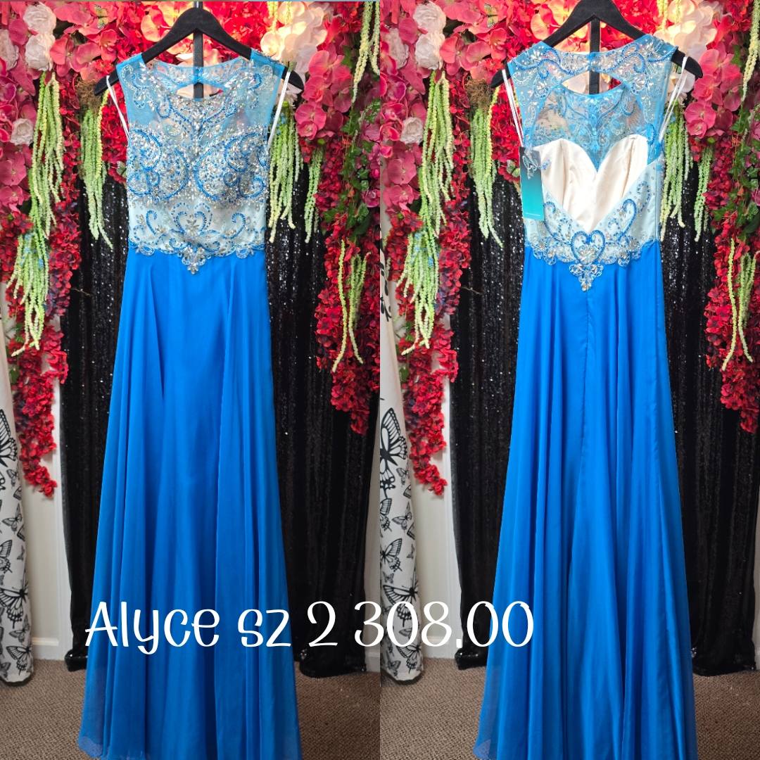 Royal Blue Dresses Evening Gown Size Adult 2 (XS) Alyce Blue and Silver Evening Gown (New with tags condition) by alyce-paris
