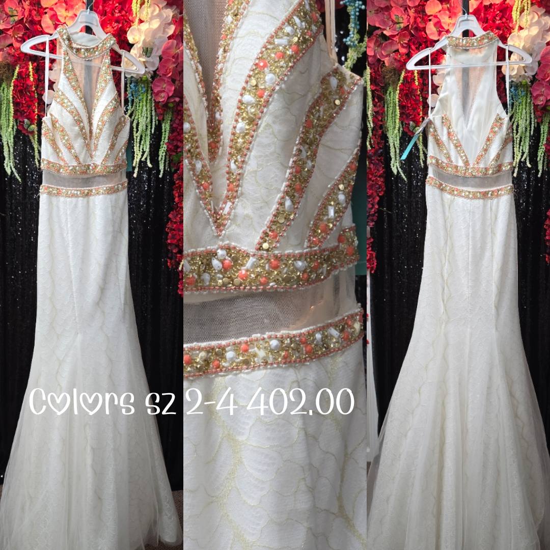 Ivory Dresses Evening Gown Size Adult 2 (XS) Embellished Ivory Evening Gown (New with tags condition) by colors