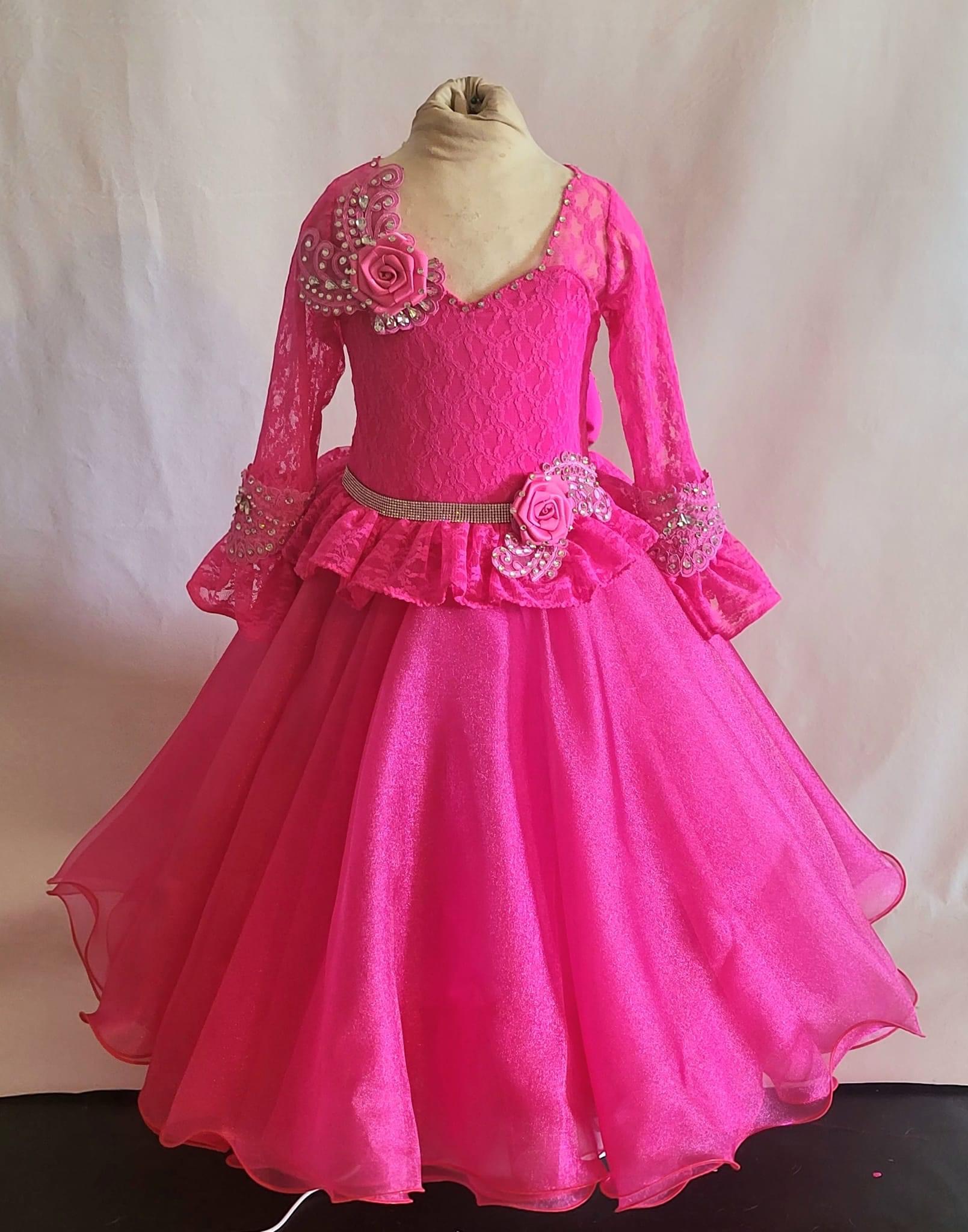 Fuchsia Dresses Other Dresses Size 3/4t Vibrant Pink Long-Sleeve Dress with Floral Embellishments (Worn Once condition) by valerie-cyrus - Image 1 of 3