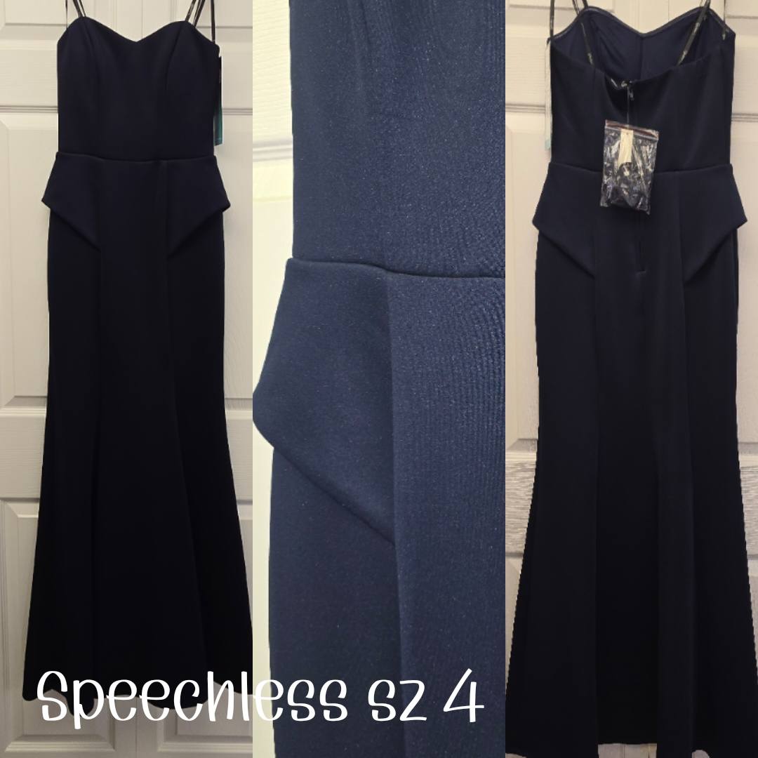 Navy Blue Dresses Evening Gown Size Adult 4 (XS) Speechless sz 4 Chic Navy Blue Evening Dress (New with tags condition)