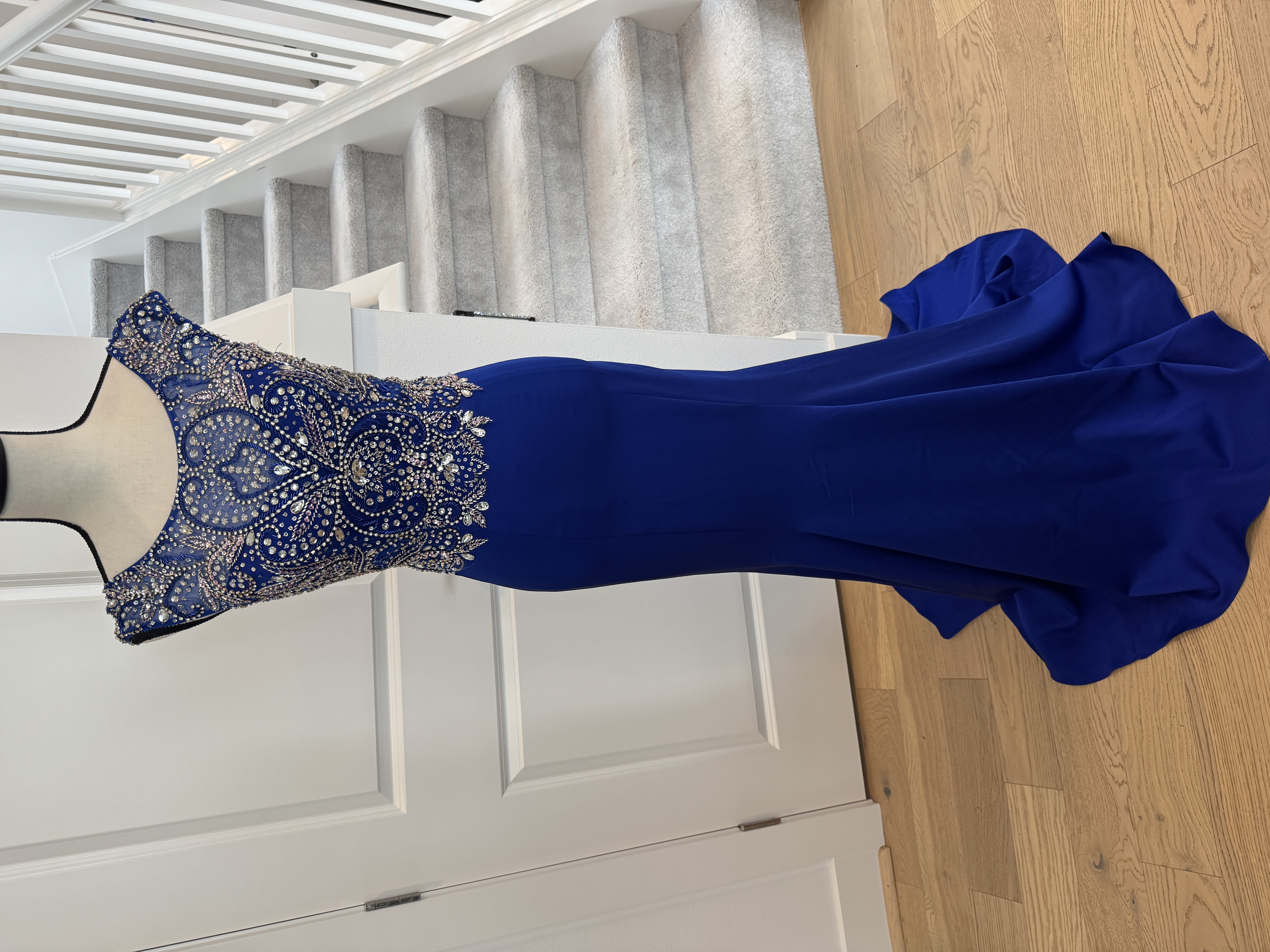 Royal Blue Dresses Evening Gown Size Adult 4 (XS) Stunning Couture Blue Evening Gown with Beaded/Stoned Embellishments (Used lightly condition) - Image 1 of 4