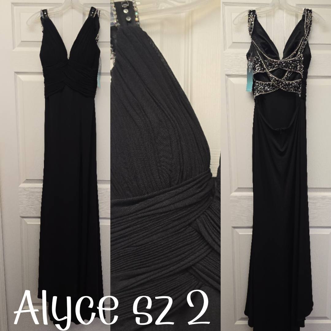 Black Dresses Evening Gown Size Adult 2 (XS) Alyce Black Evening Gown sz 2 (New with tags condition)