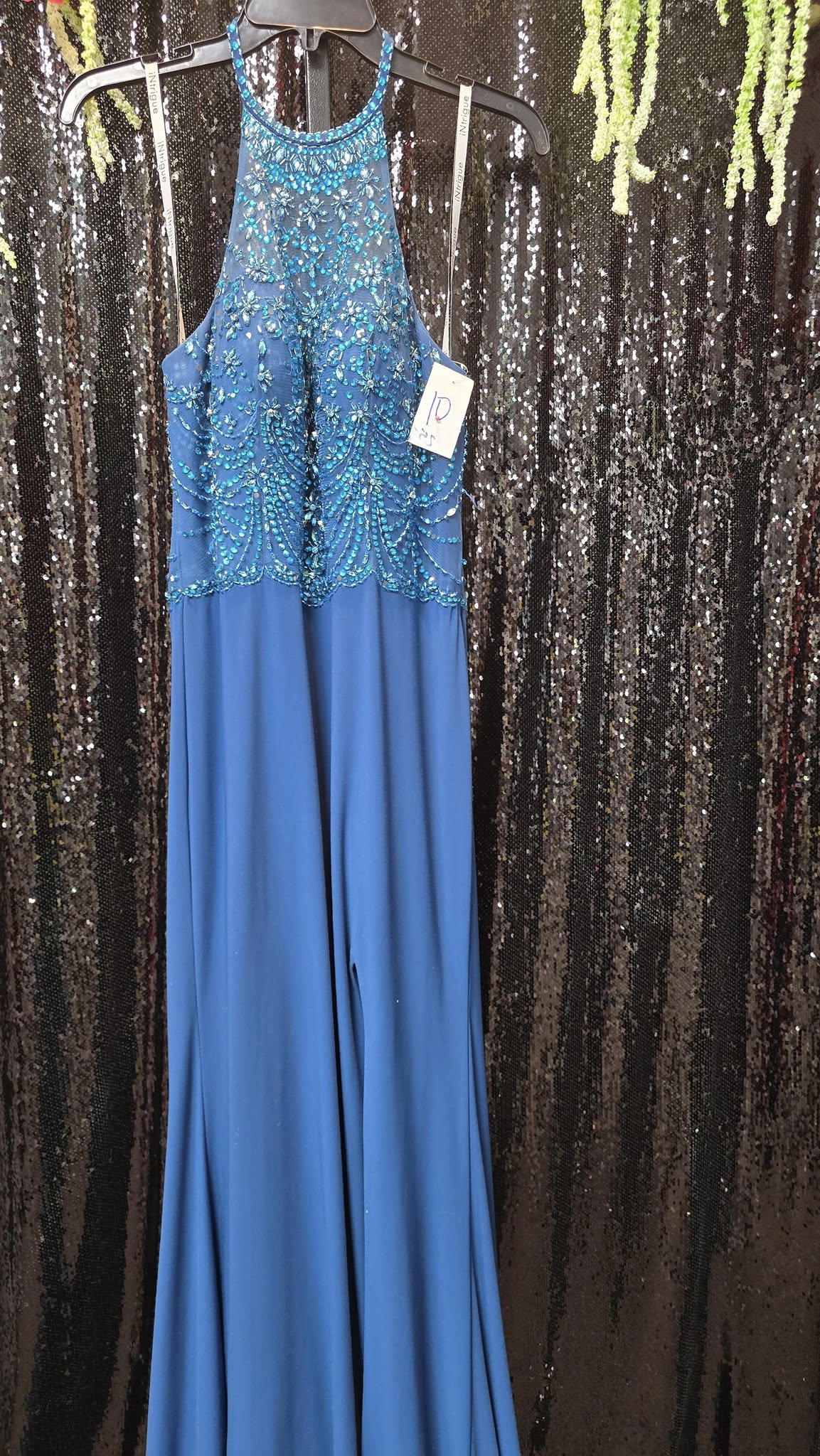 Blue Dresses Evening Gown Size Adult 10 (M) Stunning Blue Embellished Gown (New with tags condition)