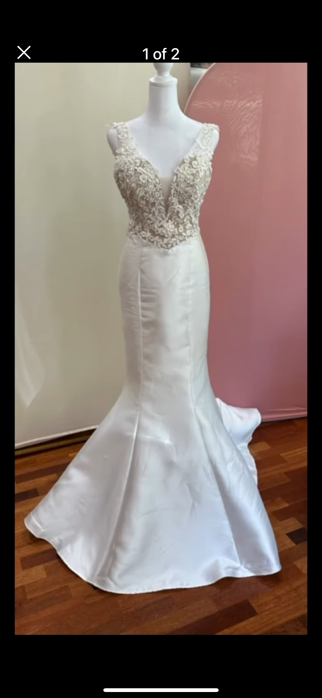 White Dresses Evening Gown Size Adult 4 (XS) Jovani Mermaid Style Dress with Lace Bodice (Worn Once condition) - Image 1 of 2